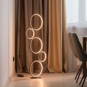 Schwarze Stehlampe Modern, Robon, 36W, 3000K LED, mit Schalter