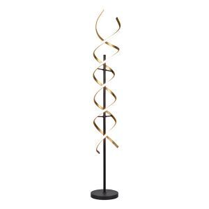 Messing Stehlampe Design, Sylvian, 32W, warm- bis kaltweiß einstellbare LED, mit Touch-Dimmer