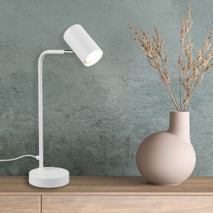 Weiße Tischleuchte Modern, Kaso, mit Schalter