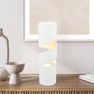 Weiße Tischleuchte Design, Marouan, mit Schalter