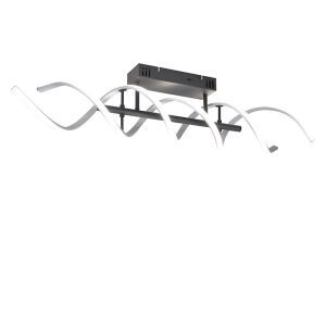 Chrom Deckenleuchte Design, Sylvian, 41W, warm- bis kaltweiß einstellbare LED, 3-stufig dimmbar