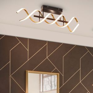 Messing Deckenleuchte Design, Sylvian, 41W, warm- bis kaltweiß einstellbare LED, 3-stufig dimmbar