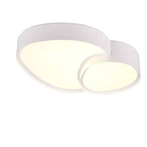 Weiße Deckenleuchte Metall, Merwin, 21W, warm- bis kaltweiß einstellbare LED, mit Fernbedienung