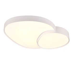 Weiße Deckenleuchte Metall, Merwin, 51W, warm- bis kaltweiß einstellbare LED, mit Fernbedienung