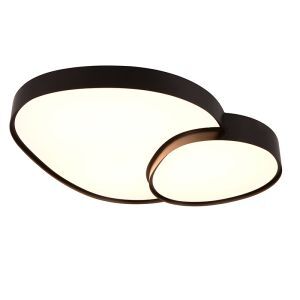 Schwarze Deckenleuchte Metall, Merwin, 51W, warm- bis kaltweiß einstellbare LED