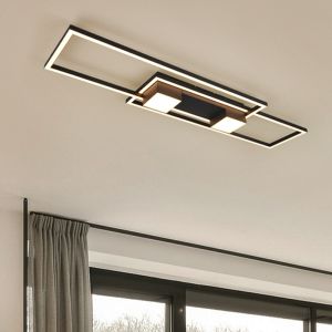 Schwarze Deckenlampe Design, Sohaib, 37W, warm- bis kaltweiß einstellbare LED, 3-stufig dimmbar