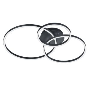 Schwarze Deckenlampe Modern, Elze, 28W, RGBW LED, mit Fernbedienung