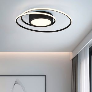 Schwarze Deckenlampe Modern, Elysa, 56W, warm- bis kaltweiß einstellbare LED, mit Fernbedienung