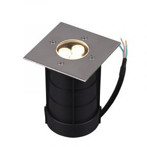 Nickel Bodeneinbaustrahler außen Modern, Jabari, 3W, 3000K LED, IP65