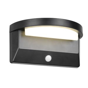 Schwarze Solar Außen Wandleuchte Modern, Neelam, 8W, 4000K LED, IP44