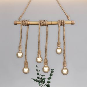 Holz Pendelleuchte Esszimmer Braun, Joaquin