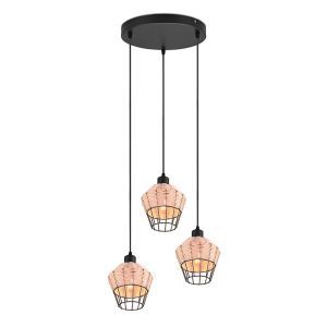 Rattan Pendelleuchte Braun, Mirne