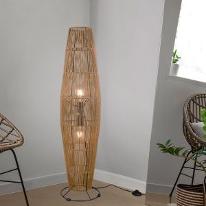 Papier Stehlampe Braun, Fleurtje, mit Schalter