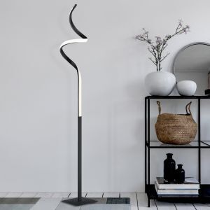 Schwarze Stehlampe Modern, Aby, 11W, 3000K LED, mit Touch-Dimmer