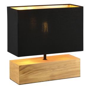Holz Tischleuchte Braun, Job, mit Schalter