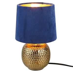 Keramik Tischleuchte Gold, Jorre, mit Schalter