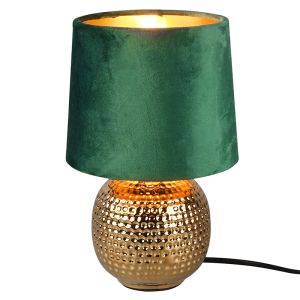 Keramik Tischleuchte Gold, Jorre, mit Schalter