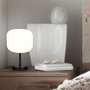 Weiße Tischleuchte Modern, Metehan, mit Schalter