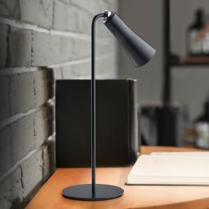 Schwarze Tischleuchte Metall, Remko, 2W, 3000K LED, mit Touch-Dimmer