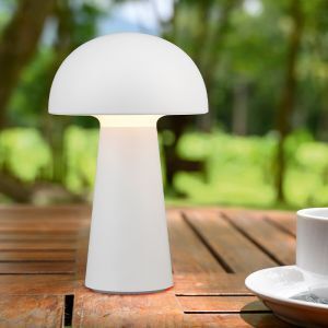 Weiße Außen Tischleuchte Modern, Rachelle, 2W, 3000K LED, IP44, mit Schalter