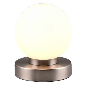 Nickel Tischleuchte Metall, Serdal, mit Schalter