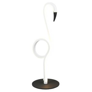 Weiße Tischleuchte Design, Puk, 6W, 3000K LED, mit Schalter