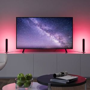 2 schwarze Tischleuchten Modern, Umit, 3W, RGB LED, mit Fernbedienung