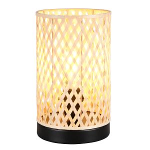Rattan Tischleuchte Braun, Laut, mit Schalter