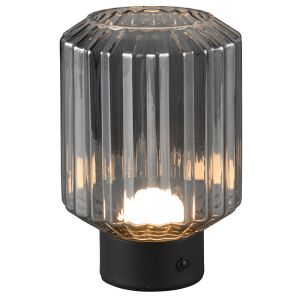 Schwarze aufladbare Tischlampe Retro, Tamer, 2W, 3000K LED, mit Touch-Dimmer