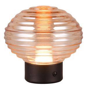 Schwarze aufladbare Tischlampe Retro, Walid, 2W, 3000K LED, mit Touch-Dimmer