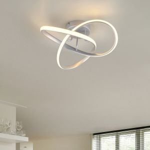 Silberne Deckenleuchte Design, Suat, 15W, 3000K LED