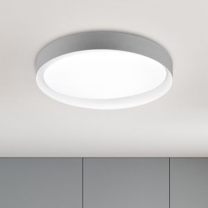 Graue Deckenlampe Modern, Joas, 24W, warm- bis kaltweiß einstellbare LED, mit Fernbedienung