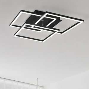 Schwarze Deckenlampe Modern, Bibiana, 28W, warm- bis kaltweiß einstellbare LED, mit Fernbedienung