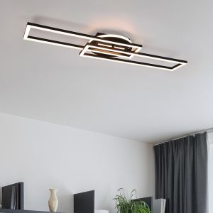 Schwarze Deckenlampe Modern, Jadon, 30W, warm- bis kaltweiß einstellbare LED
