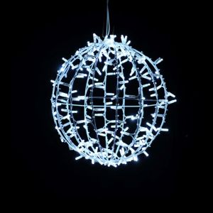 3D Weihnachtskugel, kaltweiße LED, 45 cm Durchmesser + Twinkle