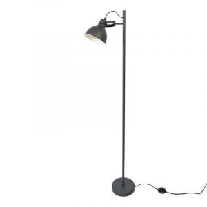 Industrielle Stehlampe Schwarz, Belga, mit Schalter