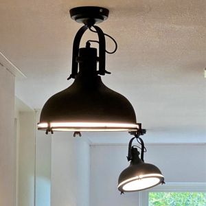 Industrielle Deckenleuchte Schwarz, Liga