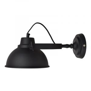 Industrielle Wandleuchte Schwarz, Fellen