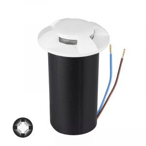 Moderne Bodeneinbaustrahler außen Weiß, Marcus, 1W, 3000K LED, IP67