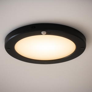 Kunststoff Deckenleuchte mit Sensor Schwarz, Luan, 20W, 3000K LED
