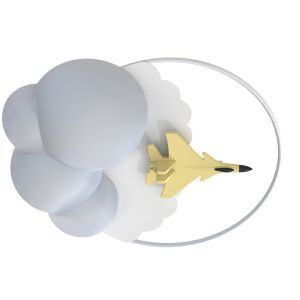 Metall Kinderzimmer Deckenleuchte Weiß, Jet, 37W, 3000K LED, 3-stufig dimmbar