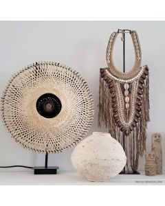 Rattan Tischleuchte Braun, Cordoba, mit Schalter