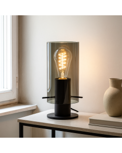 Design Tischleuchte Grau, Dilaram, mit Schalter