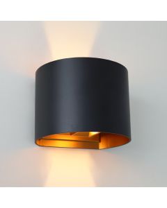 Moderne Up down Wandleuchte Schwarz, Dion, IP65