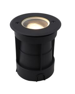 Aluminium Bodeneinbaustrahler außen Schwarz, Catamarca, IP65, schwenkbarer Lichtkegel