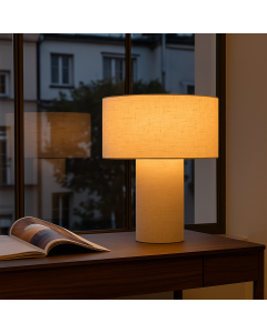 Moderne Tischleuchte Beige, Timmy, mit Schalter