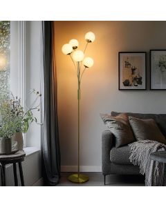 Design Stehlampe Messing, Stacy, mit Schalter