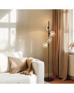 Design Stehlampe Bernstein, Remo, mit Schalter