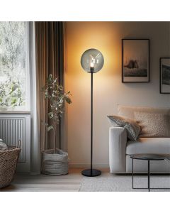 Design Stehlampe Grau, Dolf, mit Schalter