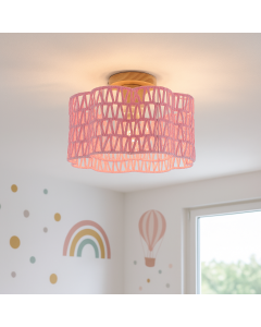 Papier Deckenleuchte Rosa, Mickey
